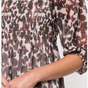 Baum und Pferdgarten Dress juditta midi brown floral/leopard dress size S